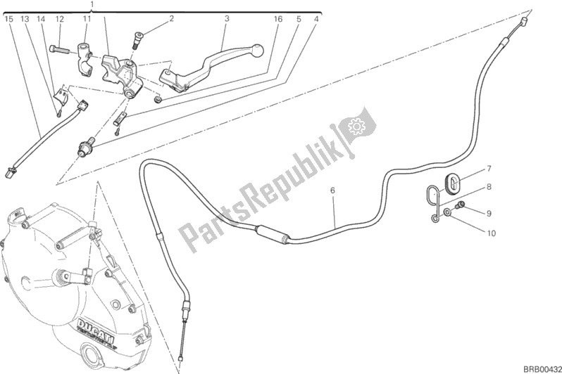 All parts for the Clutch Control of the Ducati Hypermotard SP USA 821 2014